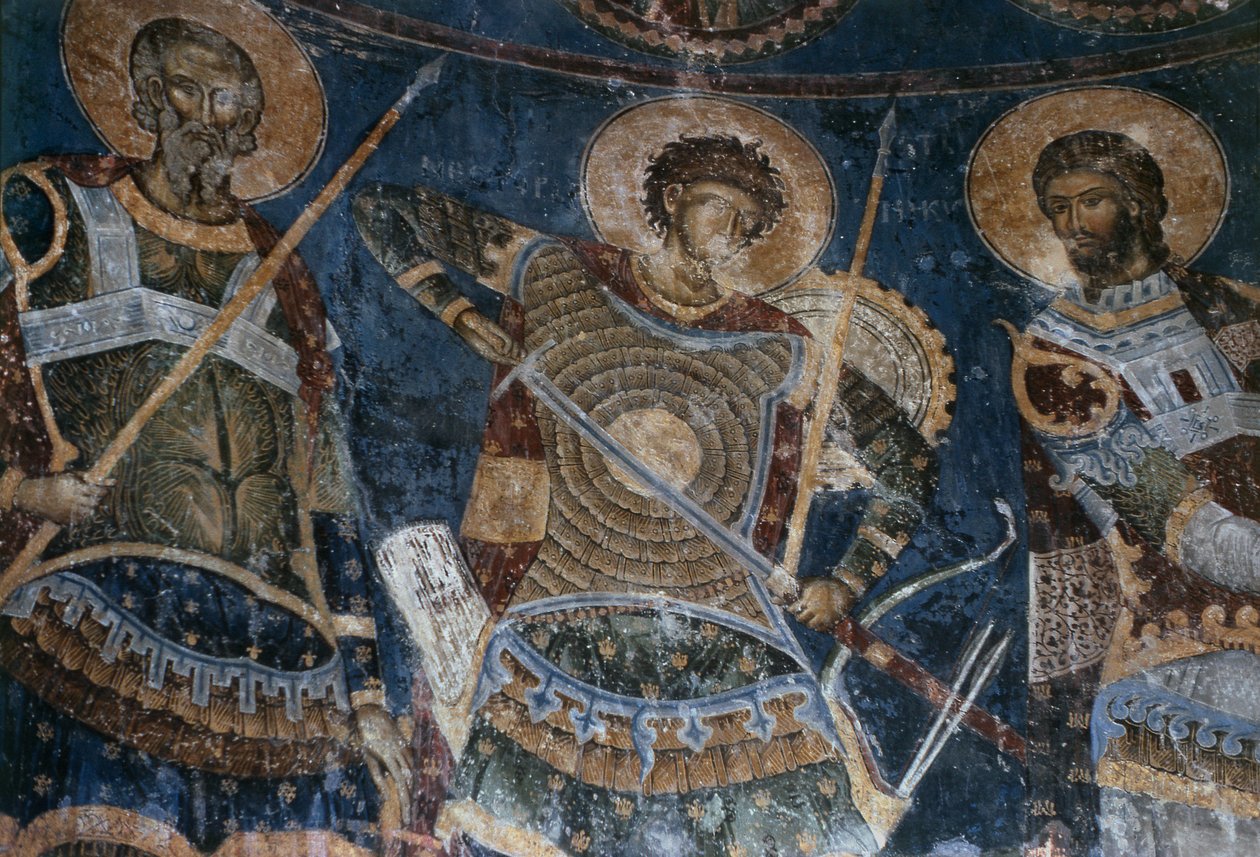 Kutsal Savaşçılar, Aretas, Nestor ve Nicetas, 1407-18 by Morava School