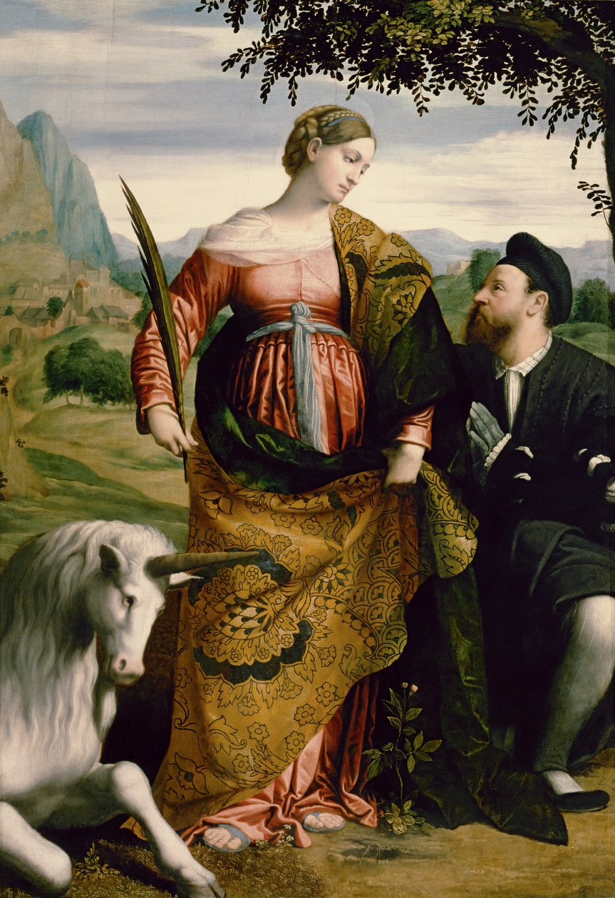 Aziz Justina, Bir Patron Tarafından Saygı Gördü by Moretto da Brescia