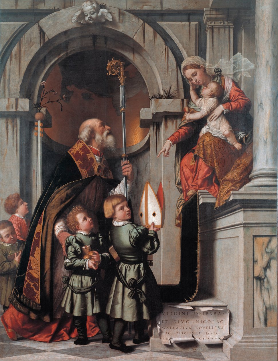 Bari St. Nicholas Rovelli öğrencilerini Madonna ve Child