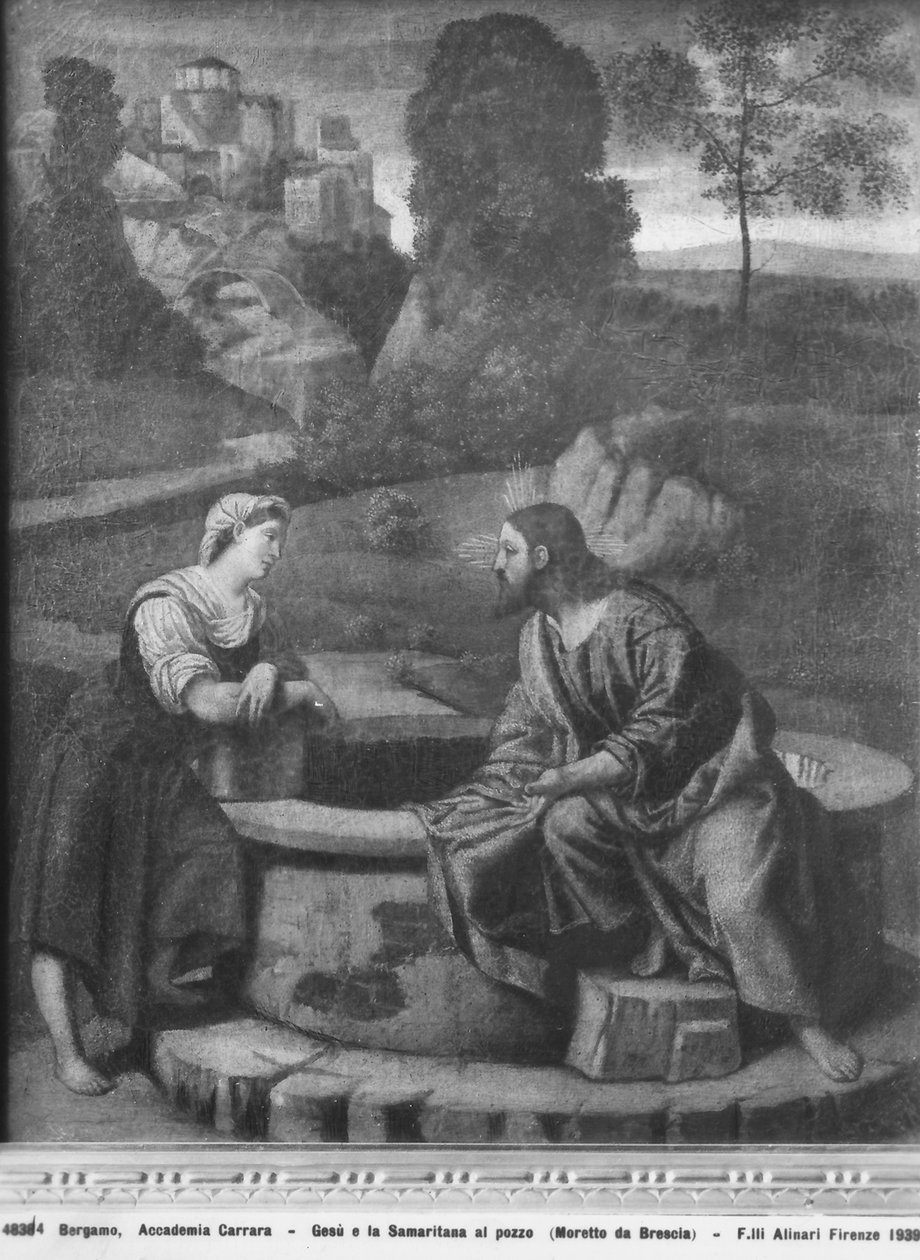 İsa ve Samiriyeli kuyuda by Moretto da Brescia