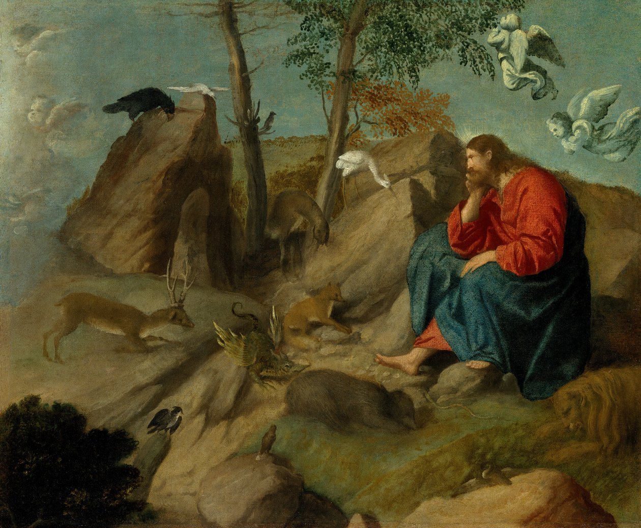Vahşi Doğada İsa, ca. 1515-20. by Moretto da Brescia