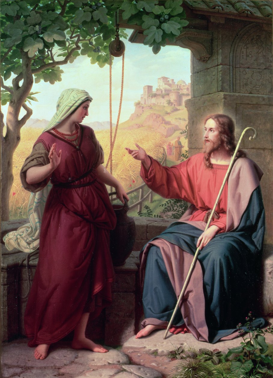 İsa ve Kuyudaki Samiriyeli Kadın, 1854 by Moritz Daniel Oppenheim