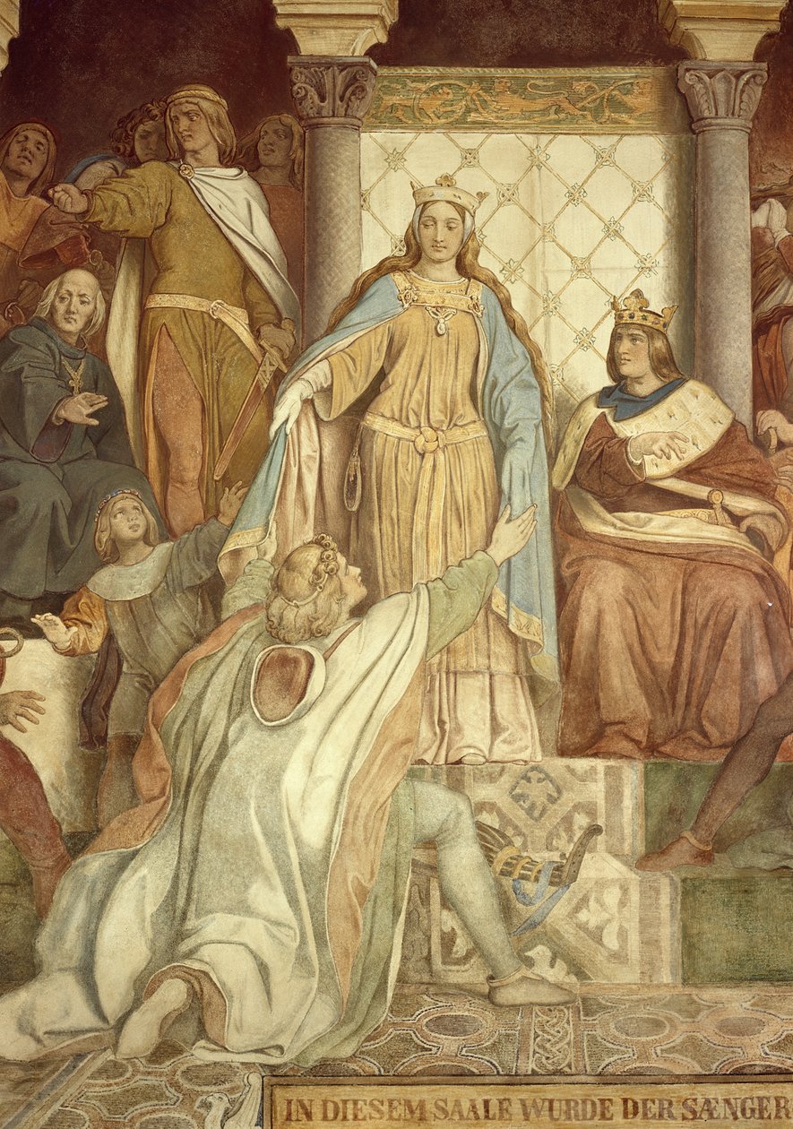Der Saengerkreis detayı, Wartburg Kalesi, c.184555 by Moritz Ludwig von Schwind