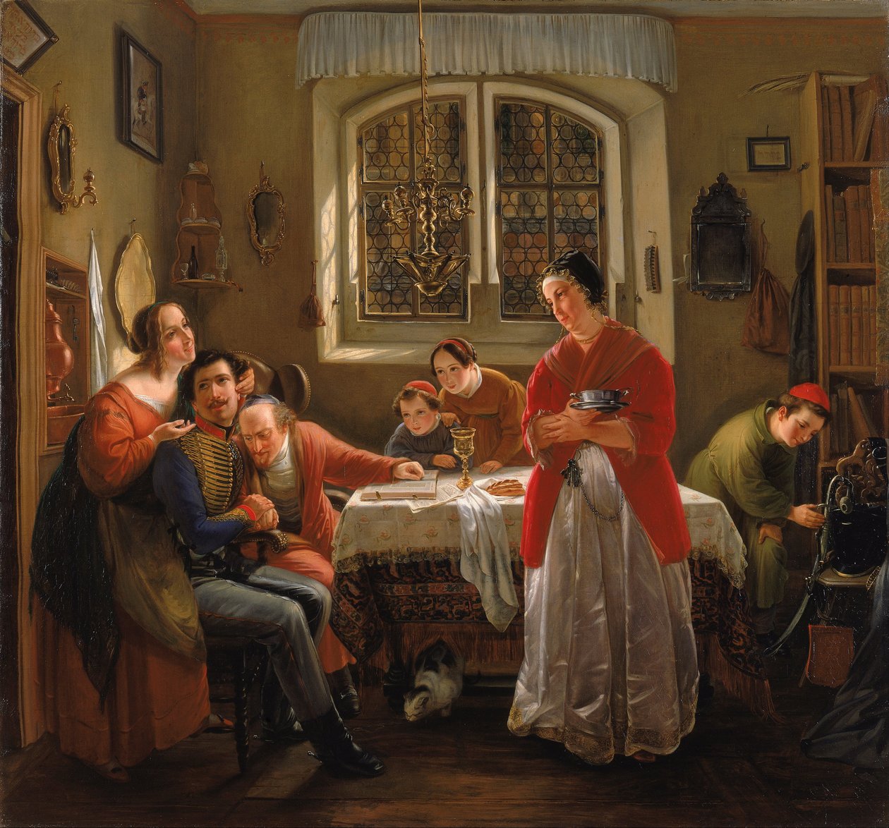 Gönüllünün Kurtuluş Savaşlarından Hâlâ Uyum İçinde Yaşayan Ailesine Dönüşü by Moritz Daniel Oppenheim