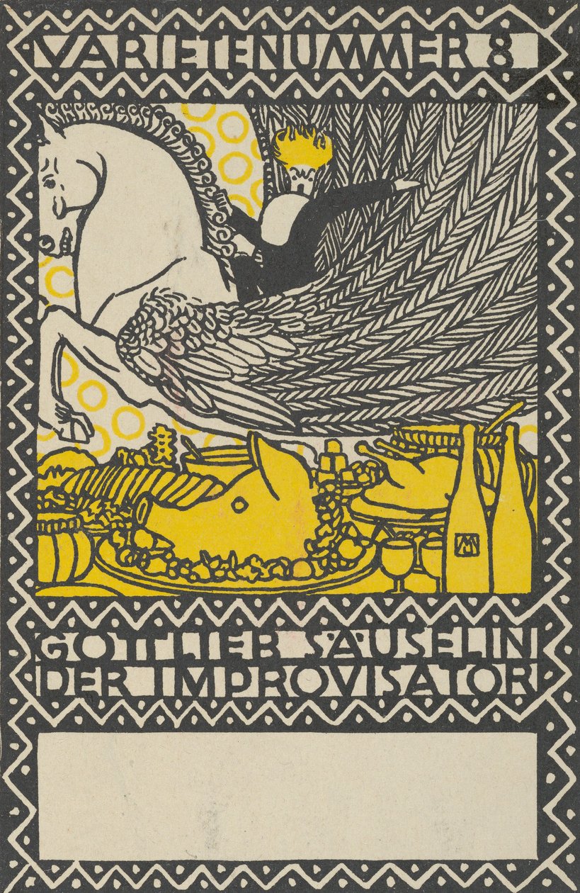 8. Perde: Gottlieb Säuselin Doğaçlamacı Çeşit numarası 8: Doğaçlamacı Gottlieb Säuselin..., 1907. by Moritz Jung