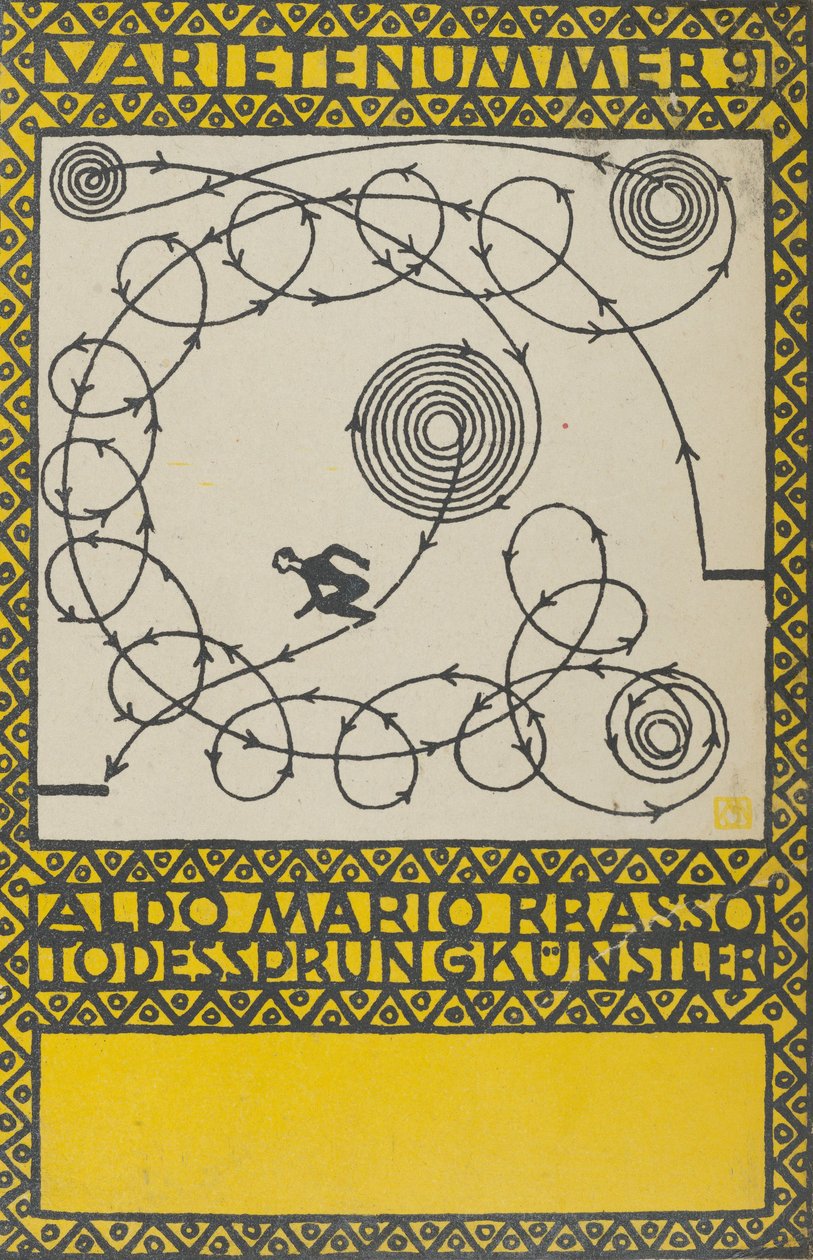 Variety Act 9: Aldo Mario Brasso, Leap of Death Sanatçısı Varietenummer 9: Aldo Mario Bras..., 1907. by Moritz Jung