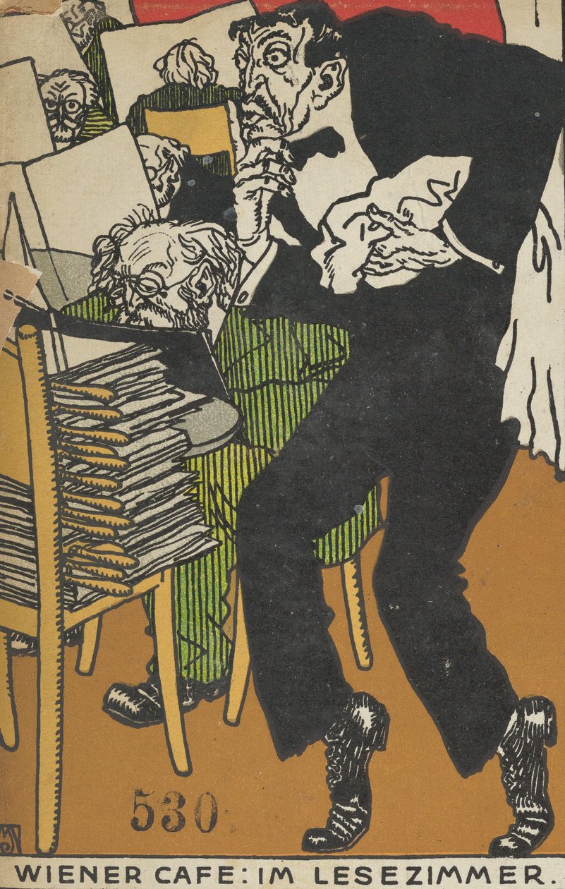 Viyana Kafe: Okuma Odasında Wiener Kafe: Im Lesezimmer, 1911. by Moritz Jung