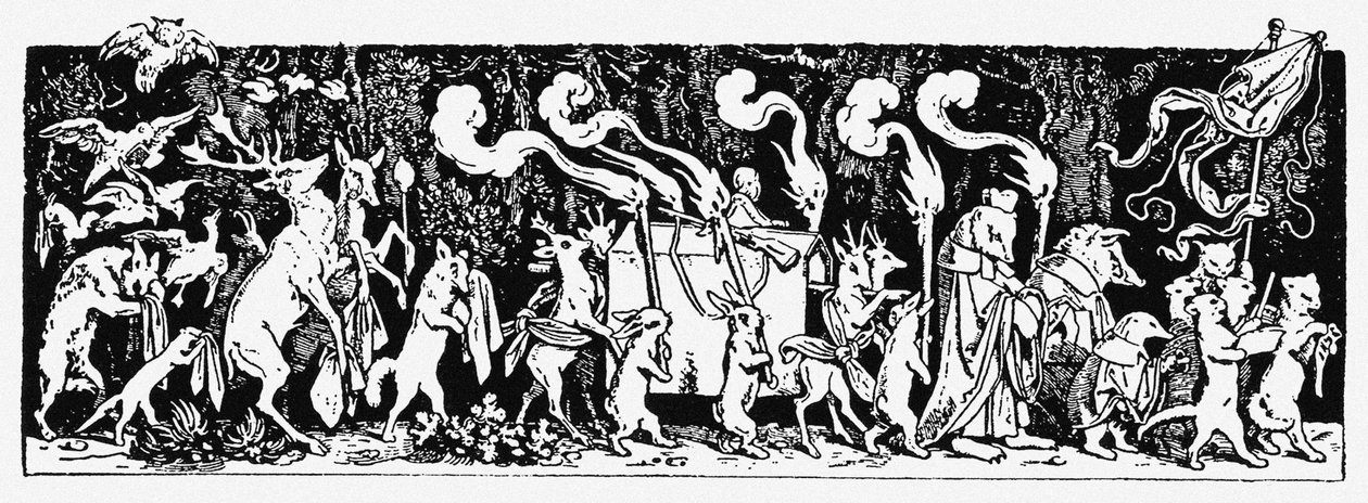 Avcının Cenaze Alayı: Münih Bilderbogen No 44 by Moritz Ludwig von Schwind