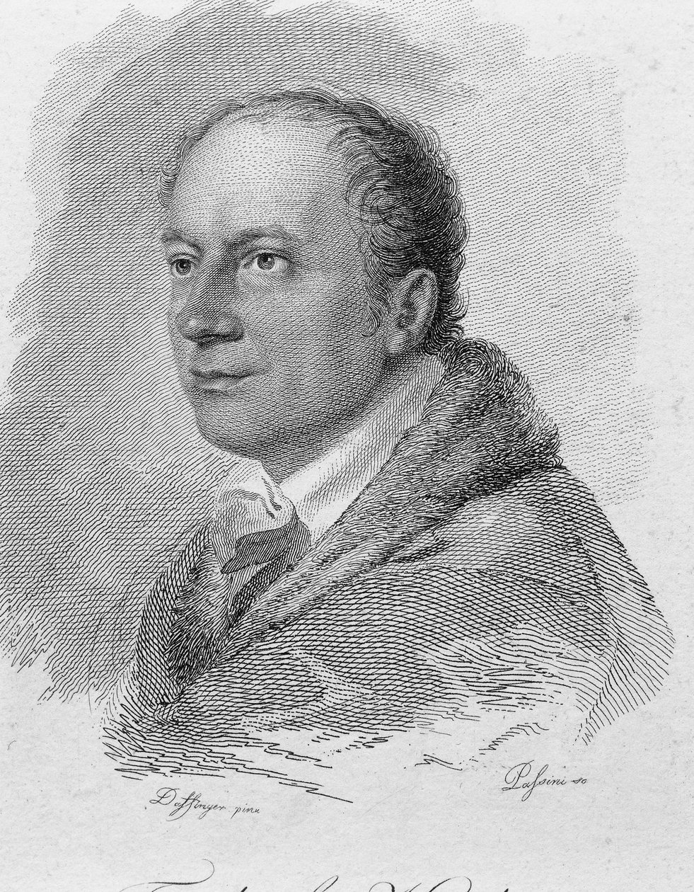 Passini tarafından oyulmuş Friedrich Kind portresi (gravür) by Moritz Michael (after) Daffinger