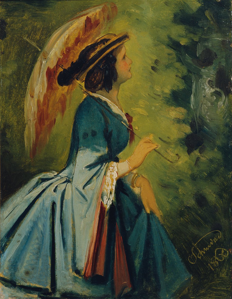 Anna Schwind, sanatçının kızı by Moritz Ludwig von Schwind