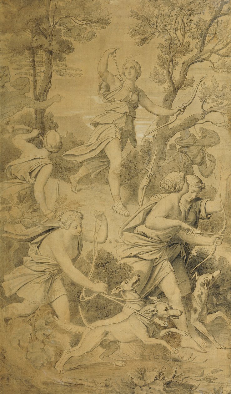 Diana, arkadaşlarıyla by Moritz Ludwig von Schwind