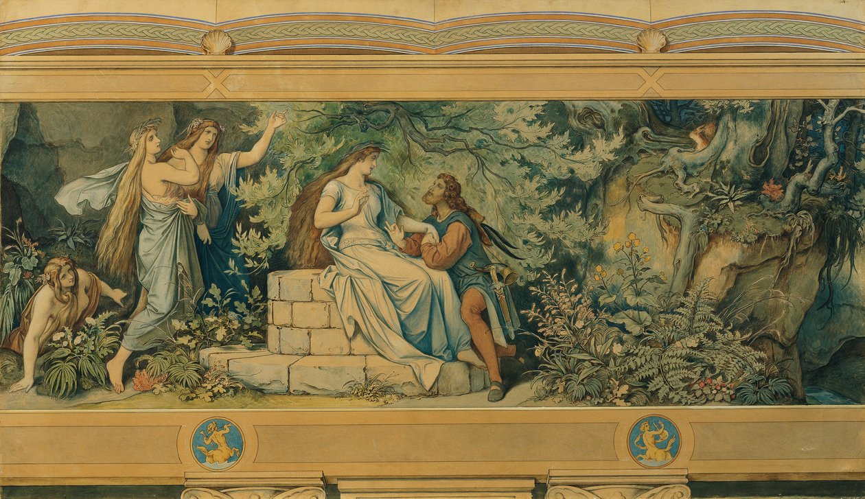 Güzel Melusine: II. Orman çeşmesinde by Moritz Ludwig von Schwind