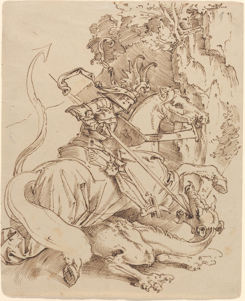 Aziz George ve Ejderha by Moritz Ludwig von Schwind