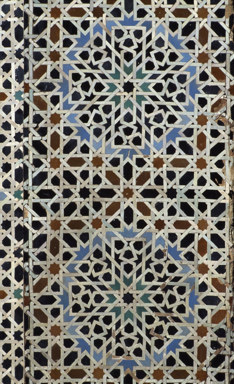 Bou Inania Medresesi, zellij çini işi, c14th (seramik) by Moroccan School