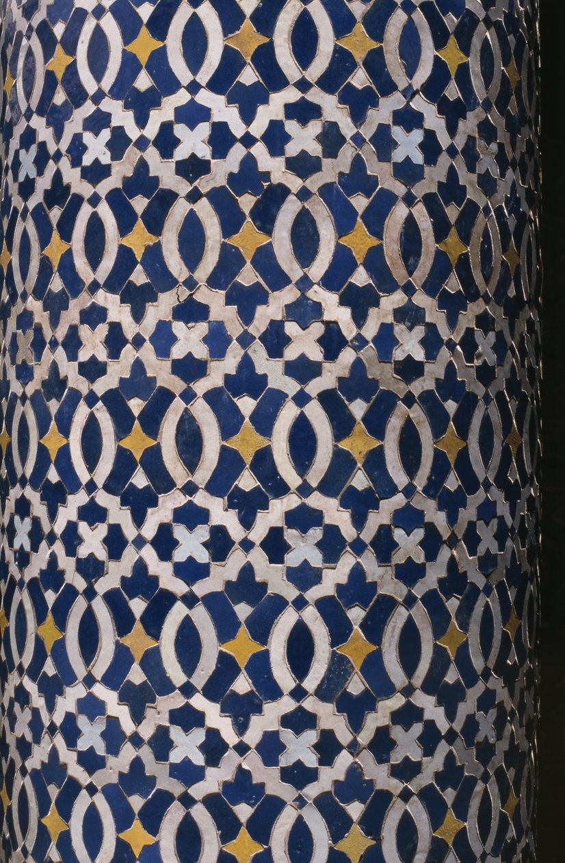 Thamiel glaoui Kasbah, zellij çini işi, detay (seramik) by Moroccan School
