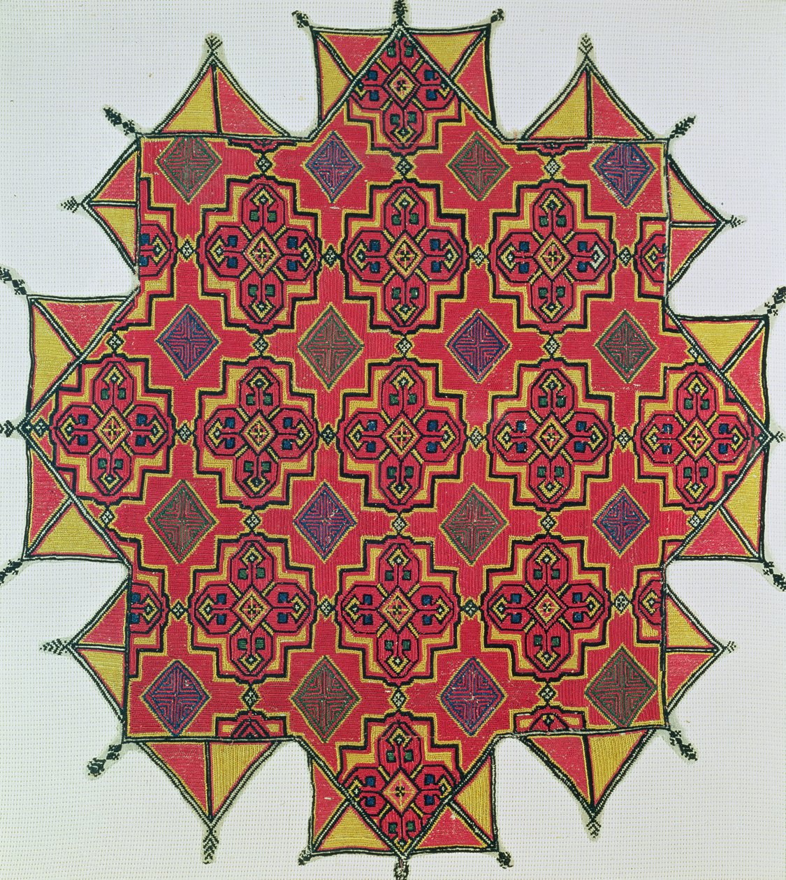 Geometrik desenli tekstil (iğne işi) by Moroccan School
