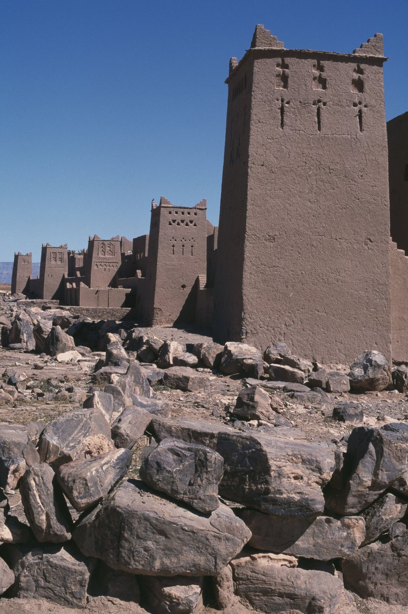 Bir ksar manzarası, Draa vadisi by Moroccan School
