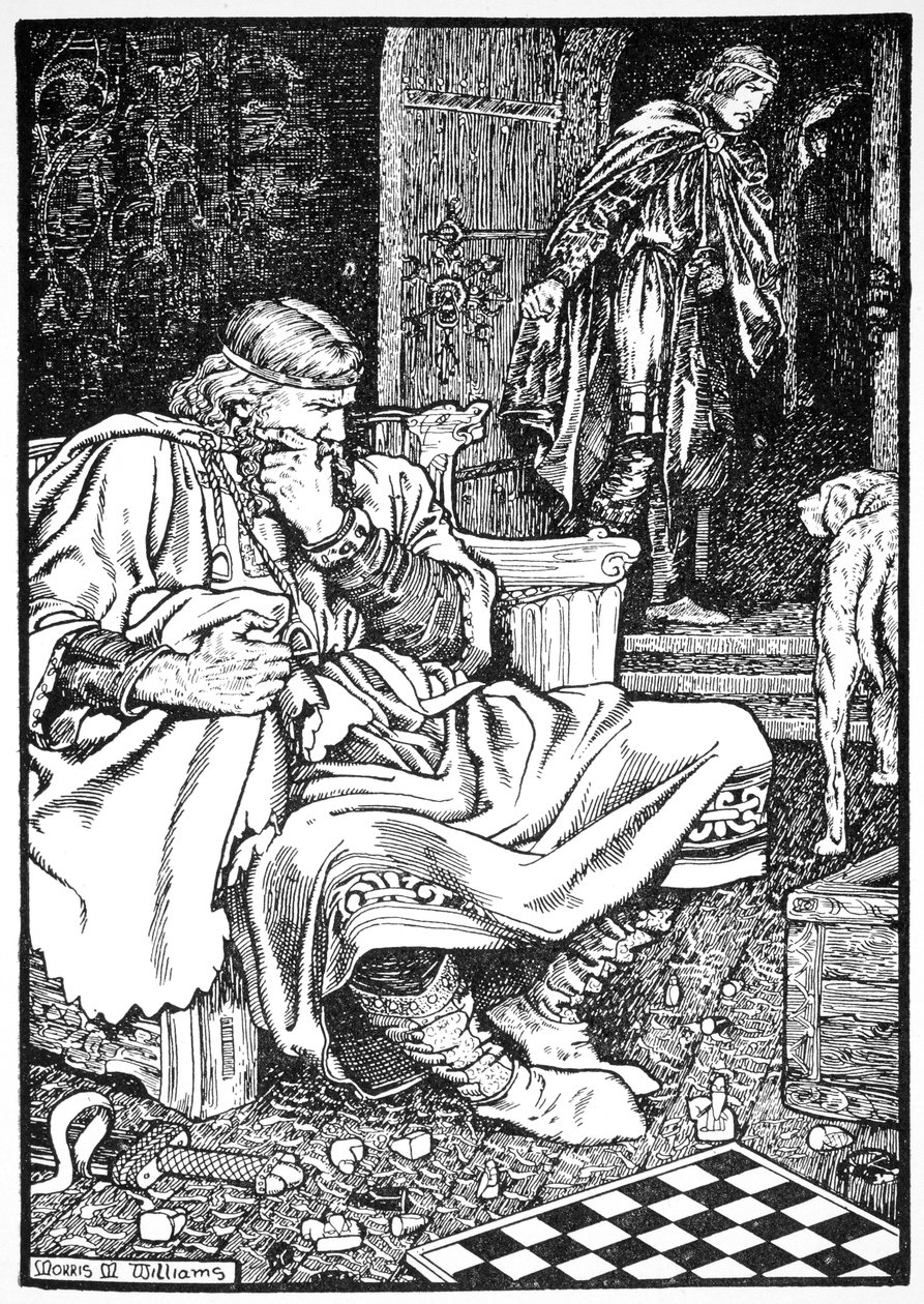 Kral Canute ve Earl Ulf satranç yüzünden tartışıyorlar, Roskilde, Denmanrk, 1026 1913. by Morris Meredith Williams