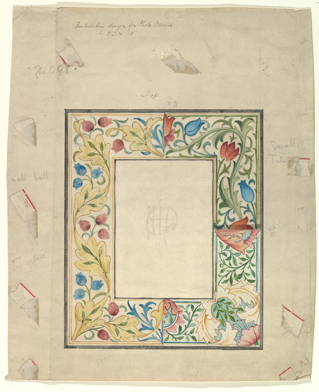 Bir Çerçeve için Nakış Tasarımı, No. 098, 1875