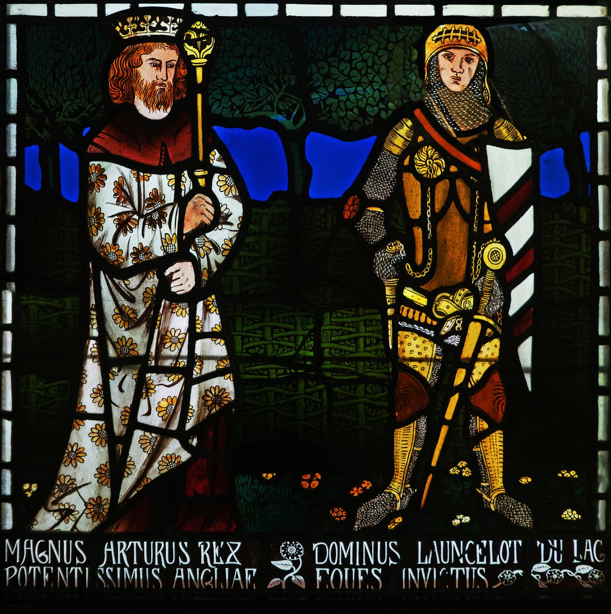 Kral Arthur ve Sir Lancelot, 1862. by Morris and Co.