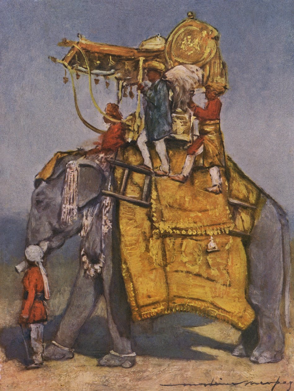 Indian state elephant - 19th century by Mortimer Ludington Menpes