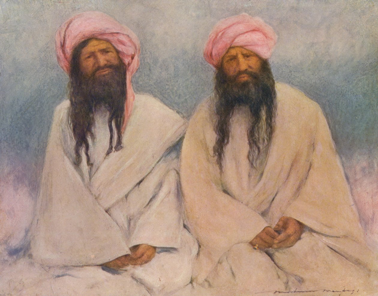 İki Baluchi şefi - 20. yüzyılın başlarında by Mortimer Ludington Menpes
