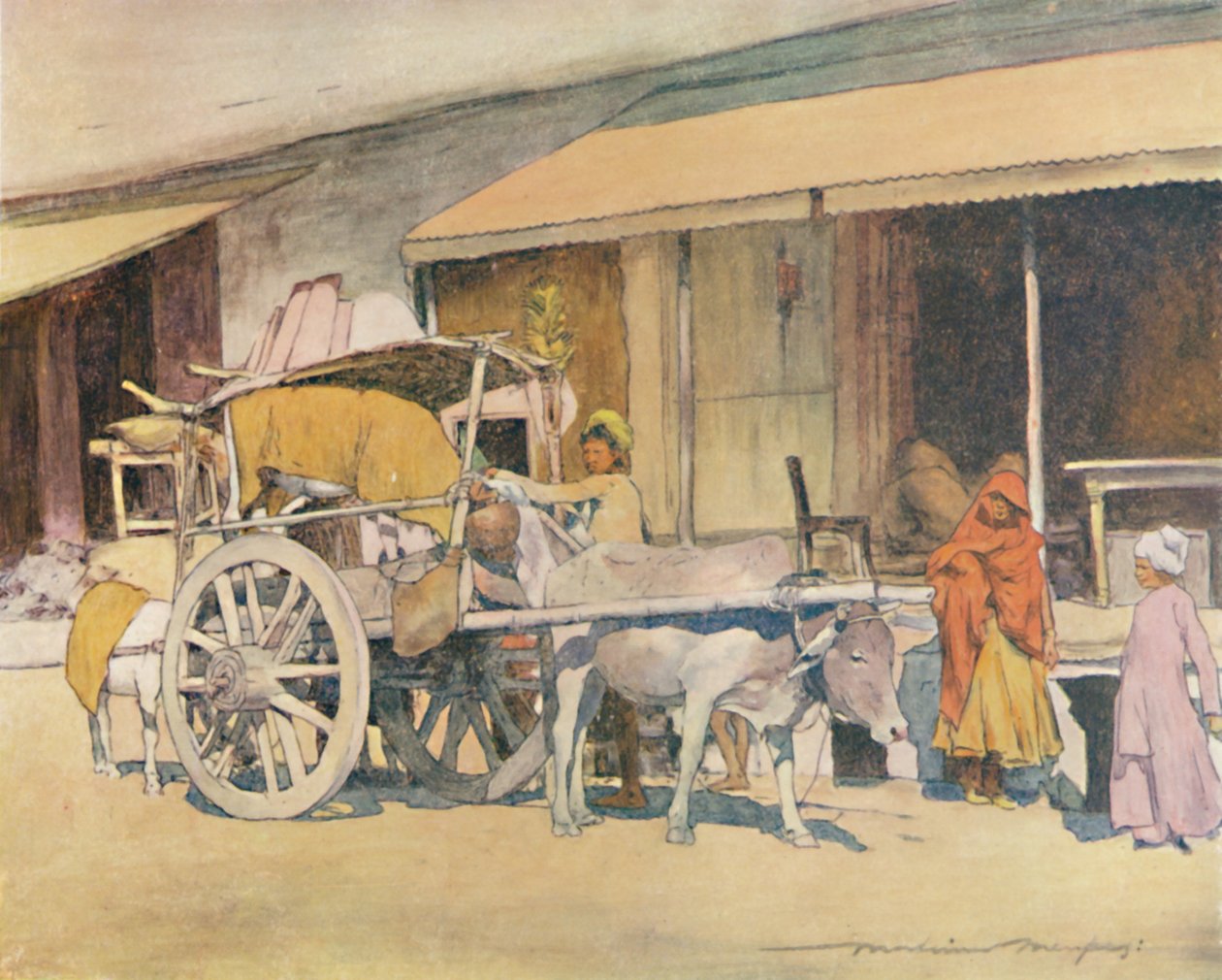 Bir Bullock-arabası, Ajmere, 1905 by Mortimer Ludington Menpes