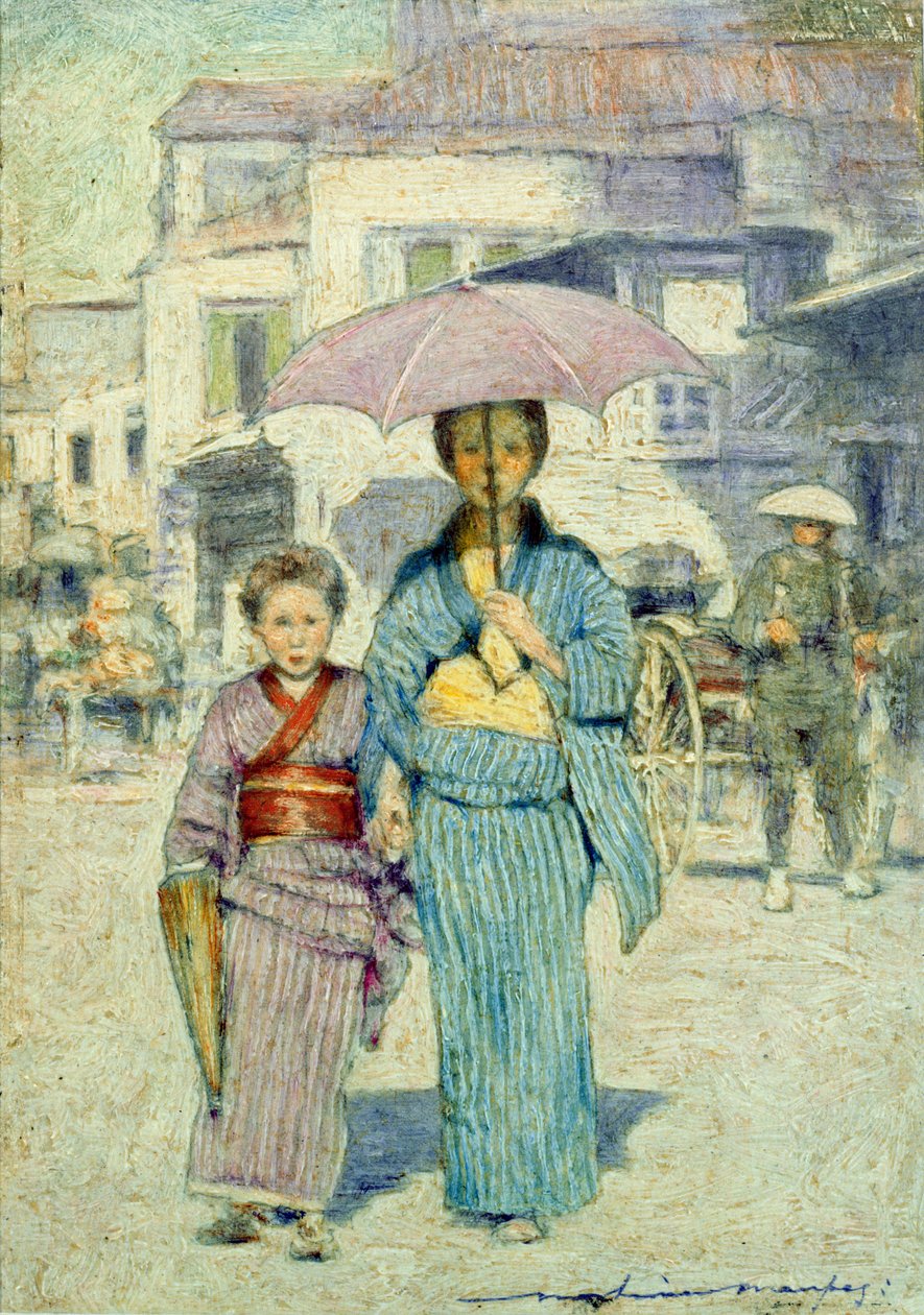 Bir Japon Sokak Sahnesi by Mortimer Ludington Menpes