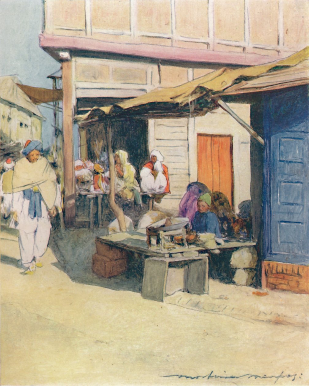 Bir Sokak Köşesi, Peşaver, 1905 by Mortimer Ludington Menpes
