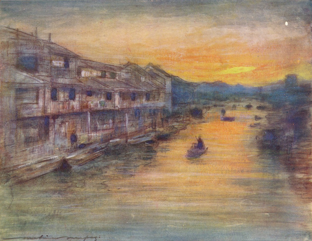 Büyük Kanalda, Osaka, c1887, 1901 by Mortimer Ludington Menpes