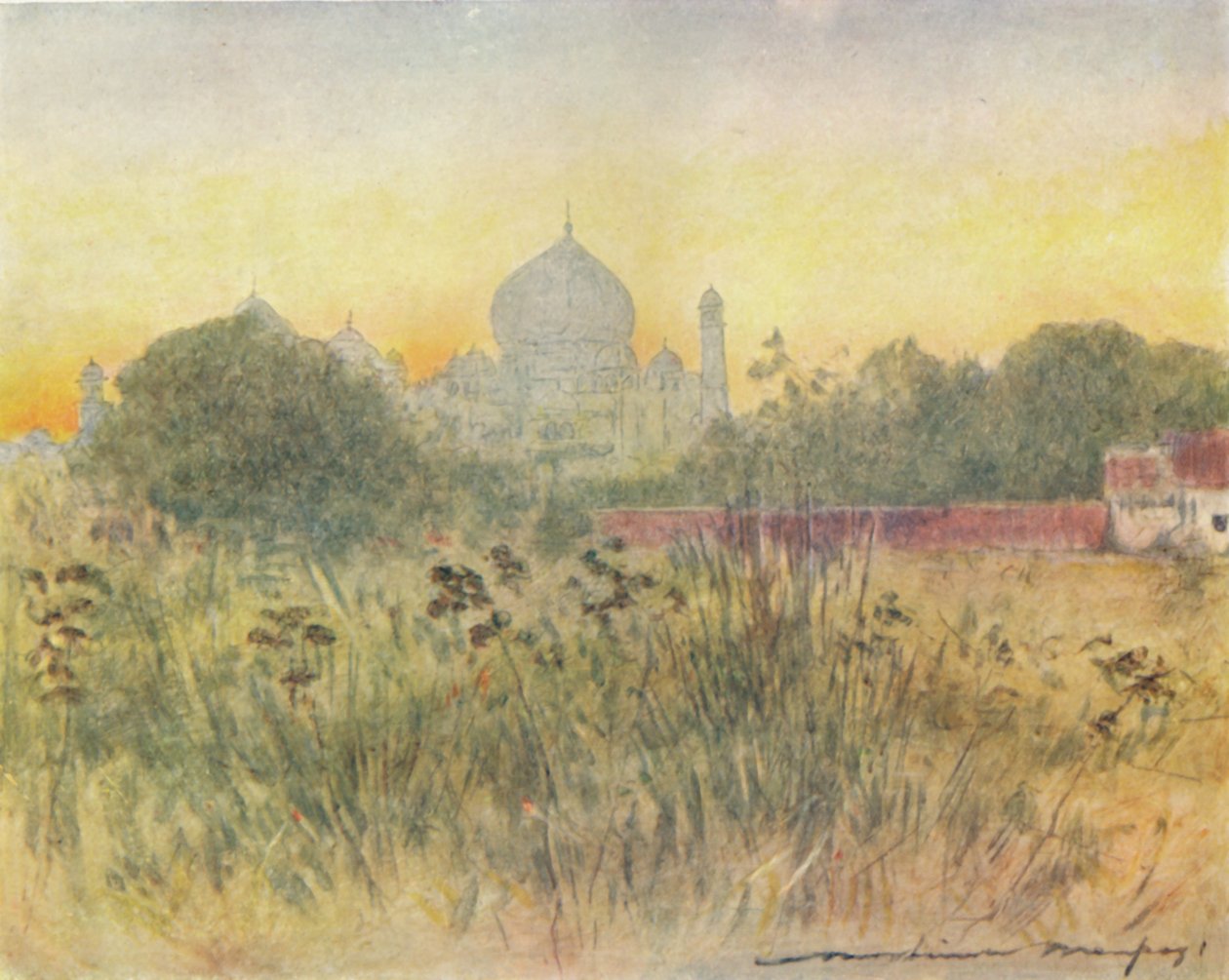 Tac Mahal, Agra, 1905 by Mortimer Ludington Menpes