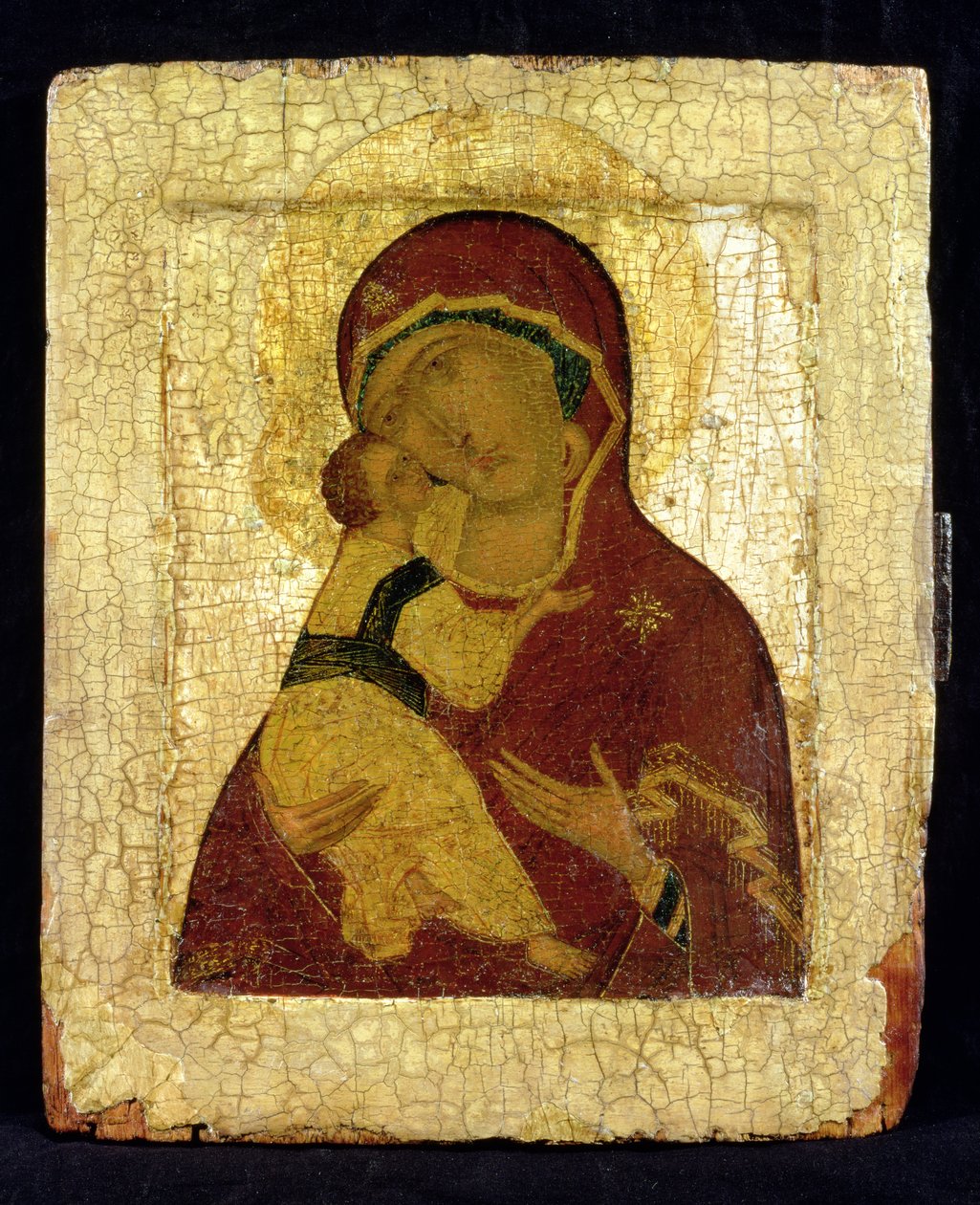 Vladimir Bakiresi Simgesi (panelde altın varak ve tempera) by Moscow School