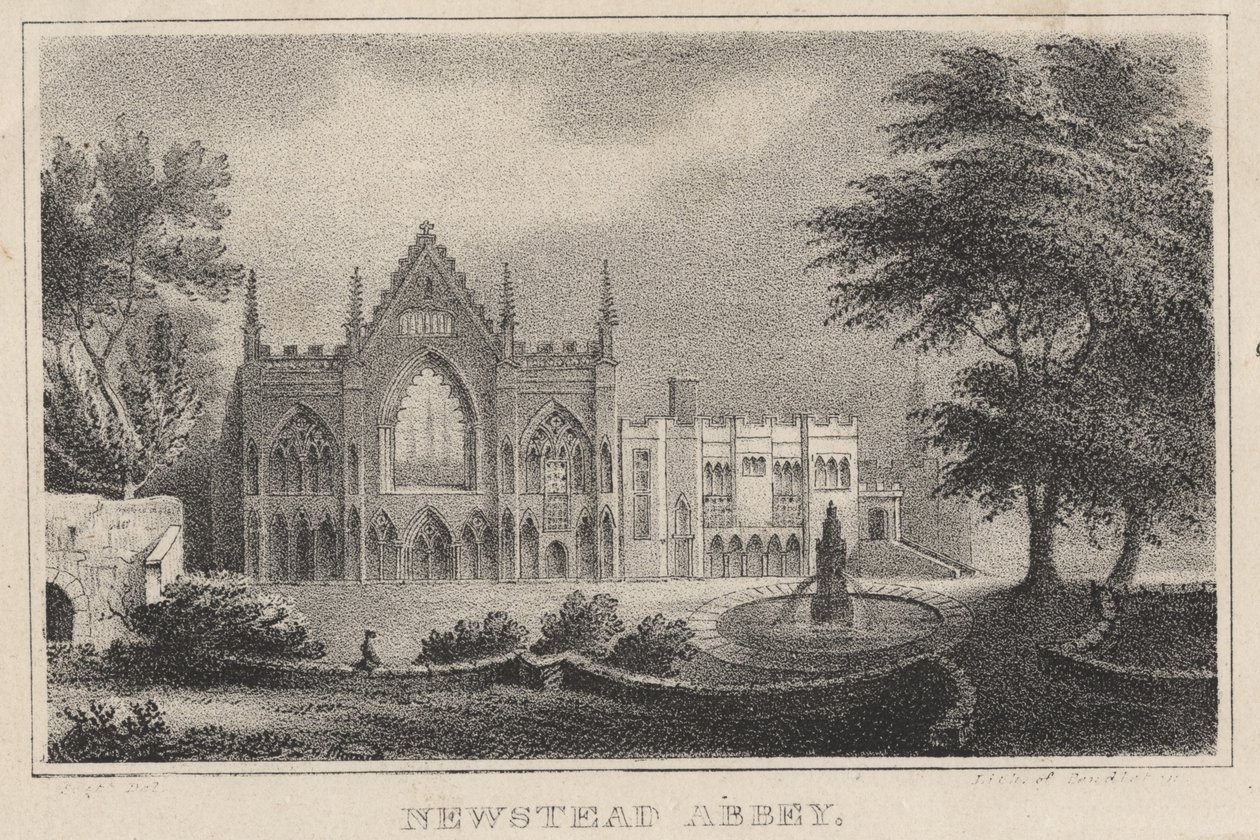 Newstead Manastırı, The Atlantic Souvenir'den, 1828 by Moses Swett