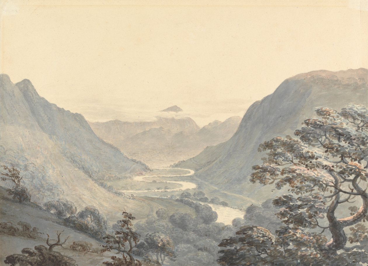 Güzel Vale ve Mowddach Nehri, Merionethshire by Moses Griffith