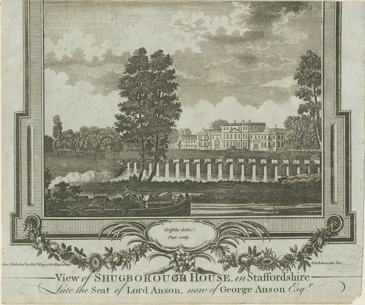 Shugborough Hall: gravür, nd [?1760s] by Moses Griffiths