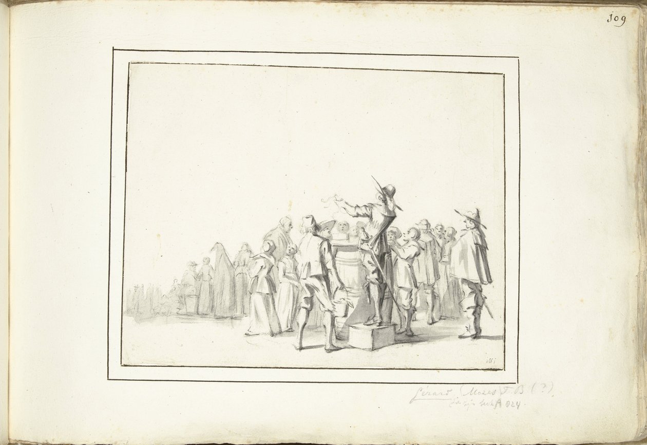 Pazar meydanında spiker by Moses Ter Borch