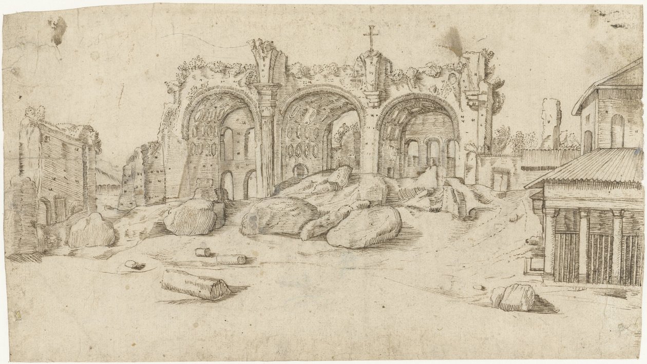 Maxentius ve Konstantin, Roma Bazilikası kalıntıları by Moses Ter Borch