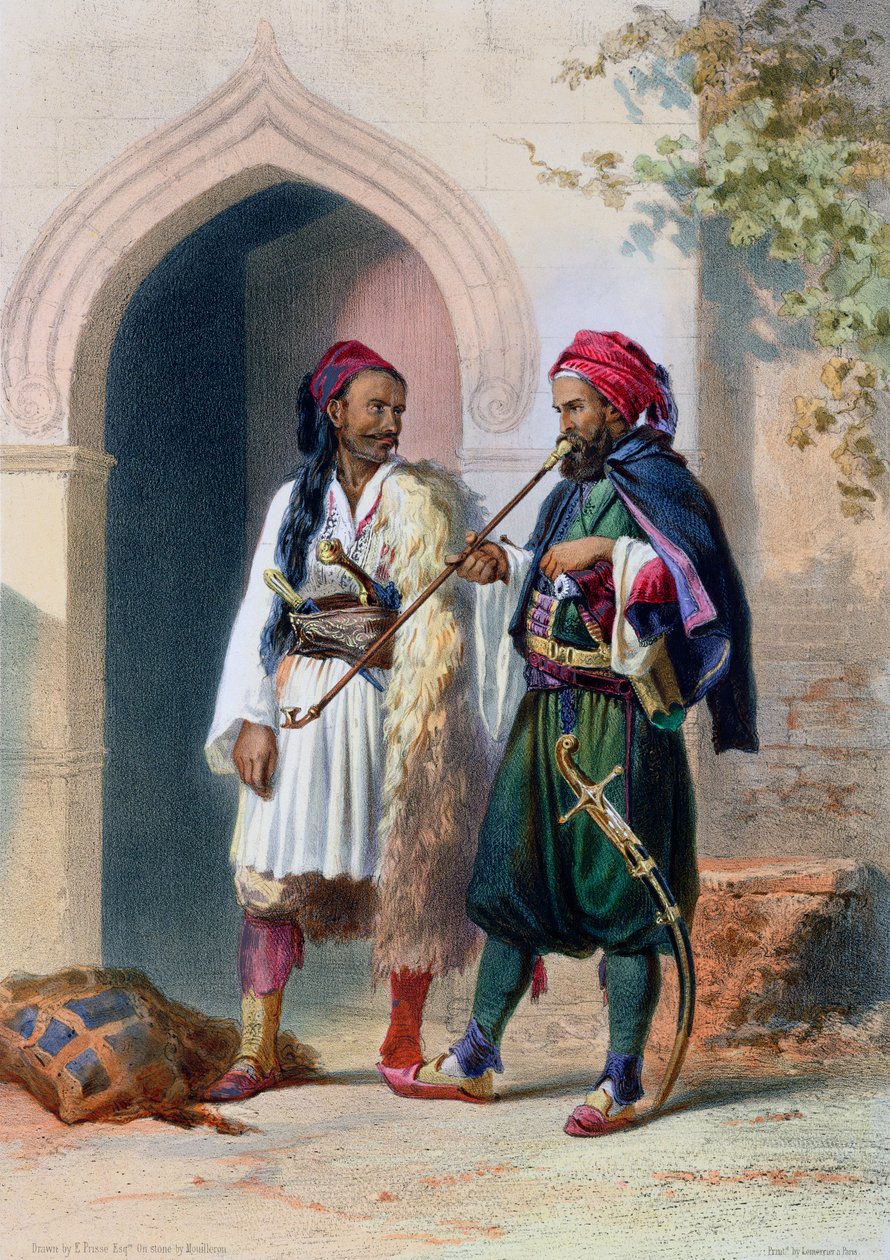 Arnaout ve Osmanlı askerleri İskenderiye, Mısır, 1848 by Mouilleron