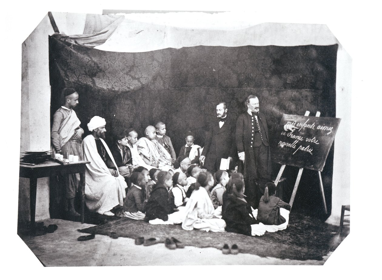 French school in Algeria, c.1860 bw photo see also 438857 by Moulins