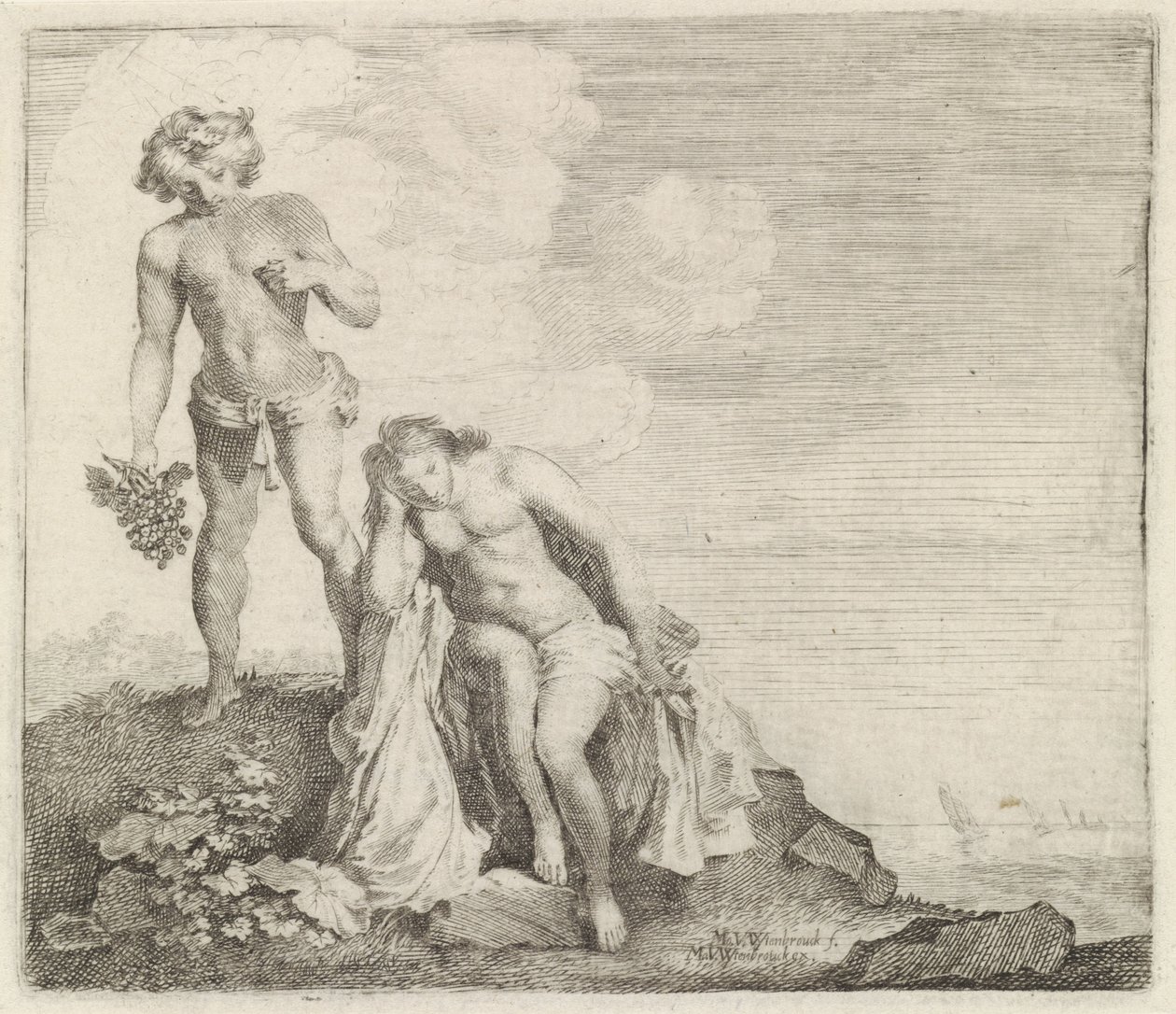 Bacchus, Adriadne'yi Naxos'ta bulur by Moyses van Wtenbrouck