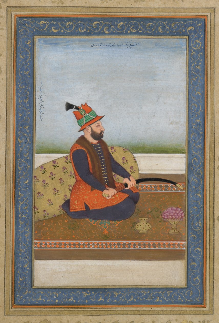 İran Nadir Şahı, müstakil albüm folyosu, c.1900 by Mughal School