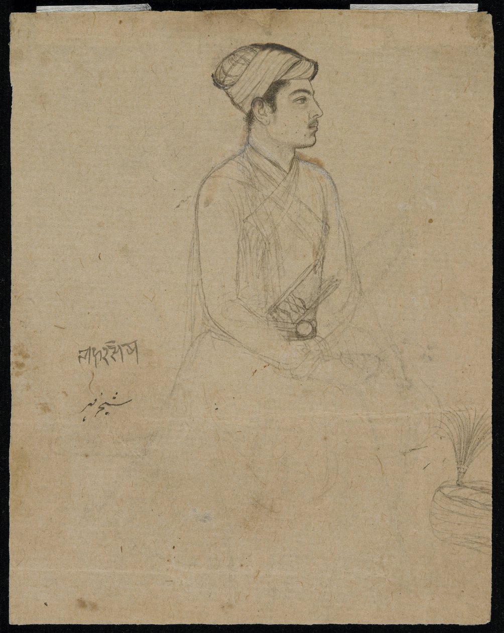 Oturan asilzade, 17. yüzyılın ortalarında by Mughal School
