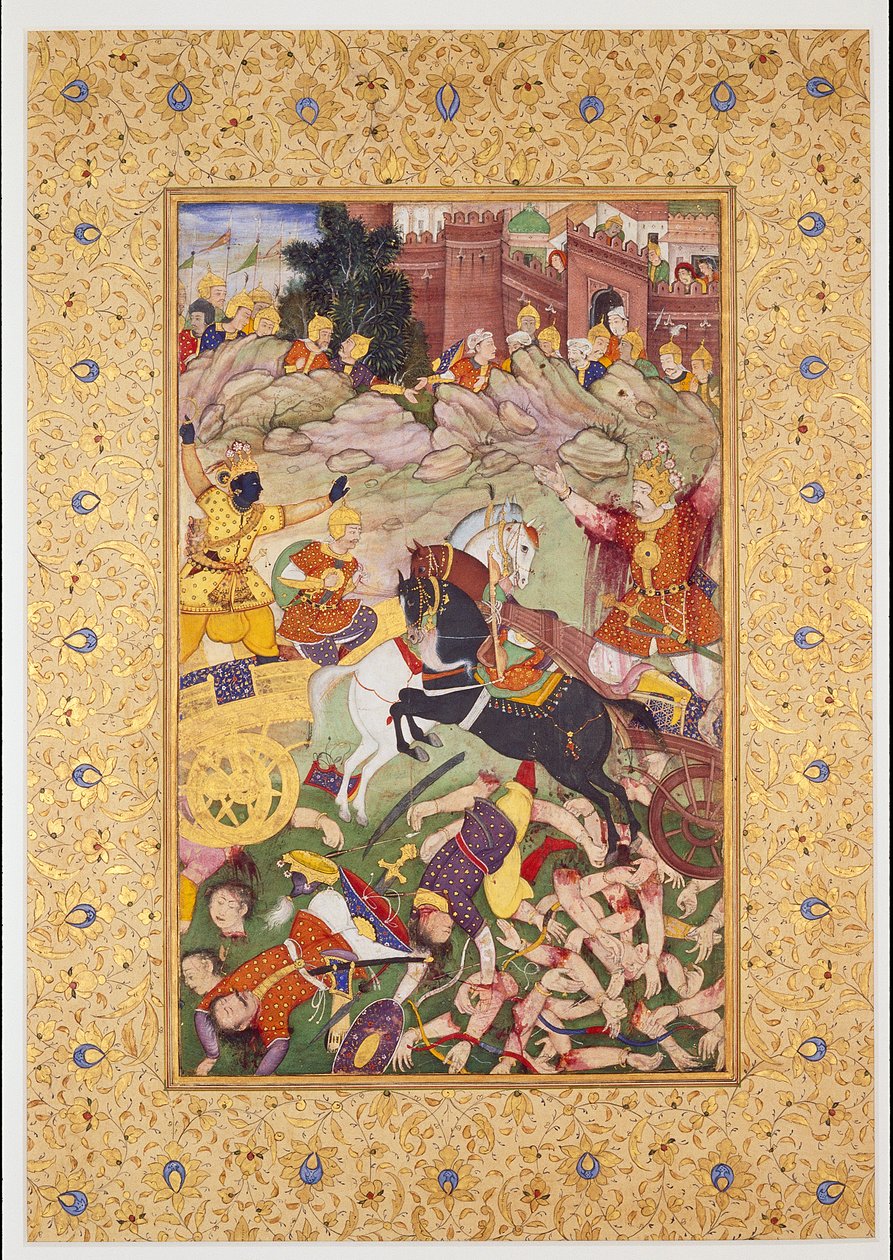 Savaş Sahnesi: Krishna Liderliğindeki Pandavalar
Bhishma liderliğindeki Kauravalara karşı, 16. yüzyılın sonları
Yüzyıl (Resim) by Mughal School