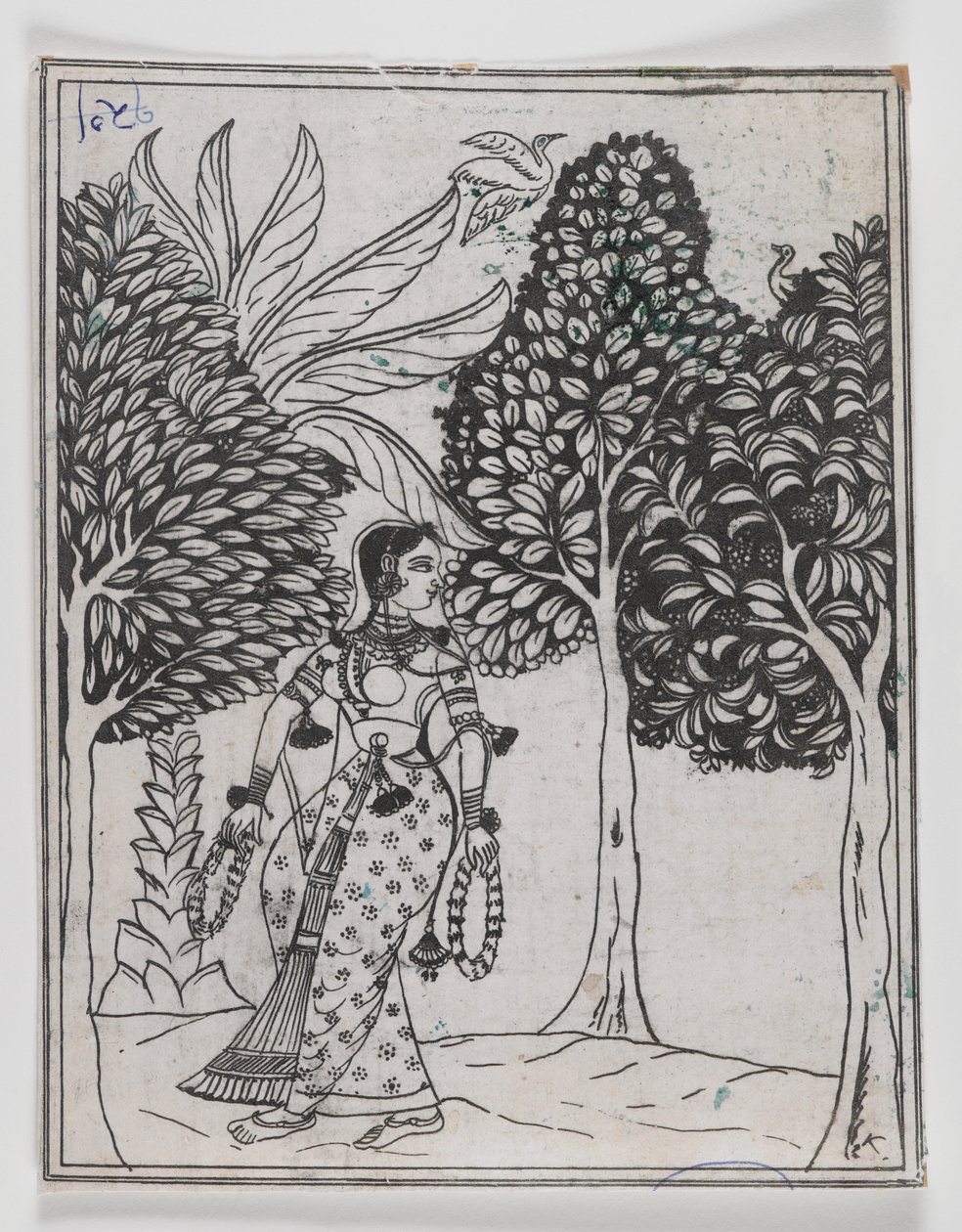 Kamod Ragini, 1605-1610 (kağıt üzerine mürekkep) by Mughal School