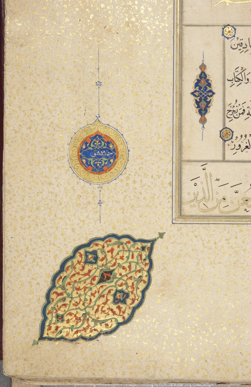 Fol 40 recto, Timurlu Kuran, 1441 (kağıt üzerinde mürekkep ve altın) by Muhammad Mumin Abdallah Al Murwand