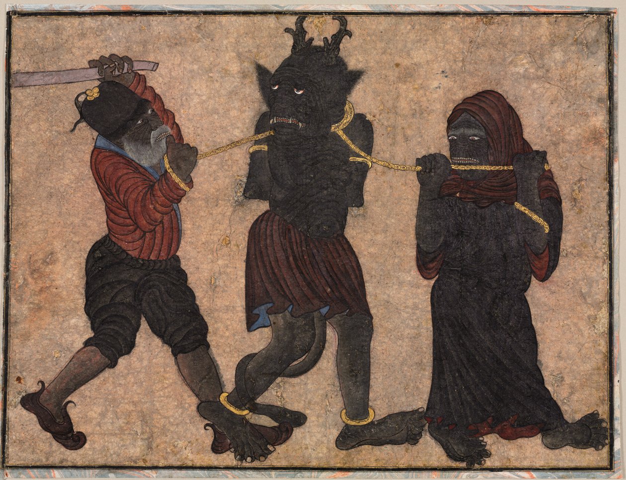 Zincirlerdeki iblis, c. 1453. by Muhammad Siya Qalam