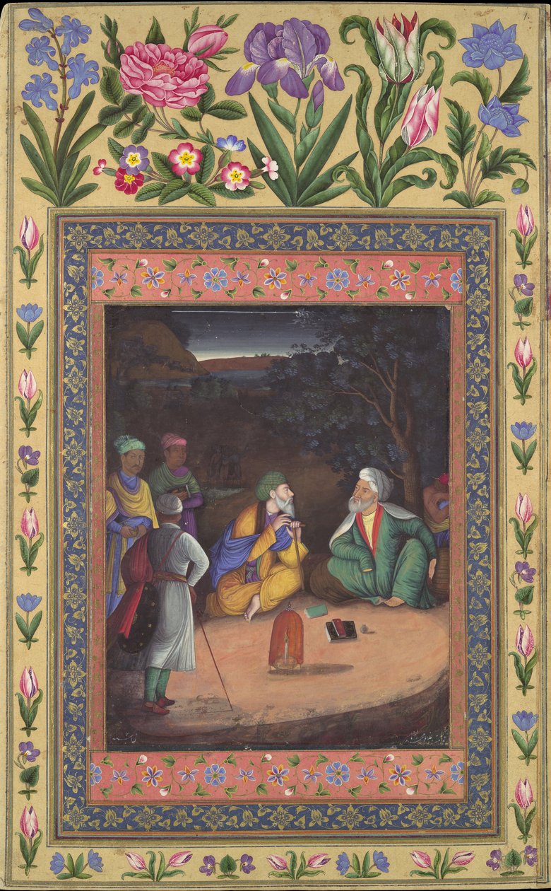 A Nighttime Gathering, Davis Albümünden Folio, 1664-65 tarihli. by Muhammad Zaman
