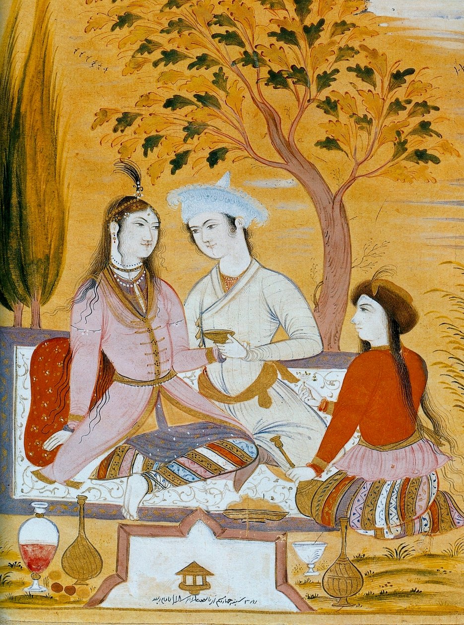 Aşık çift ve hizmetçi, 1696. by Mu
