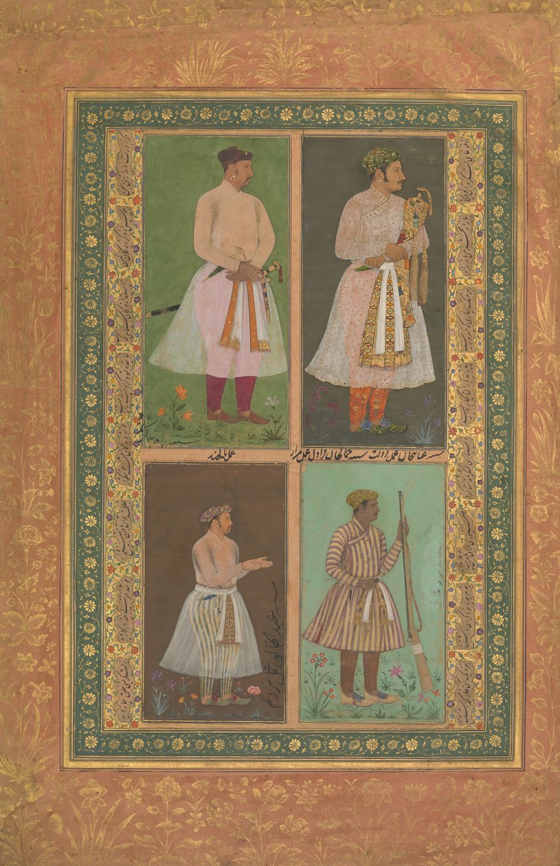 Dört Portre: sol üst A Raja Belki Raja Sarang Rao, Balchand tarafından..., yakl. 1610-15 by Murad