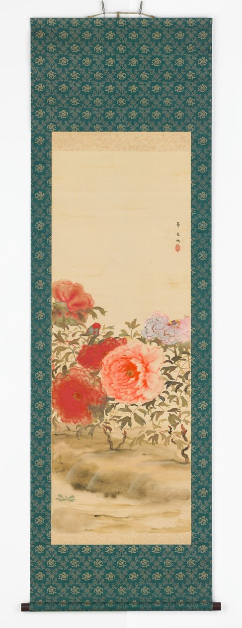 Şakayık Bahçesi,1918 (ipek üzerine mürekkep ve renk) by Murakami Kagaku